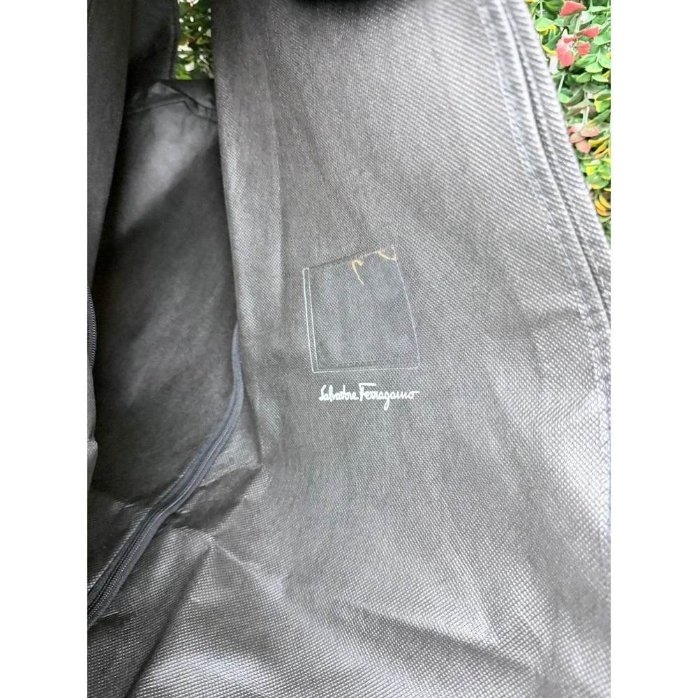 Salvatore Ferragamo Black Garment Bag Zippered Suit Cover with Handles Logo
